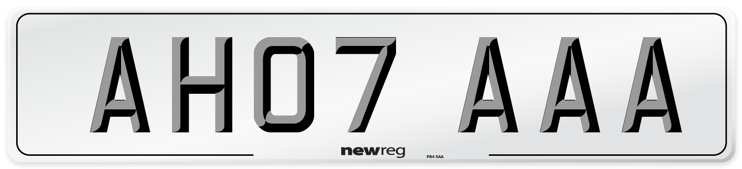 AH07 AAA Number Plate from New Reg